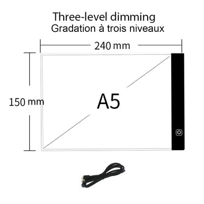 Planche à Dessin LED A4 pour Enfants - Jouet Éducatif Lumineux, Cadeau Créatif pour Petits Artistes, Trois Niveaux de Luminosité