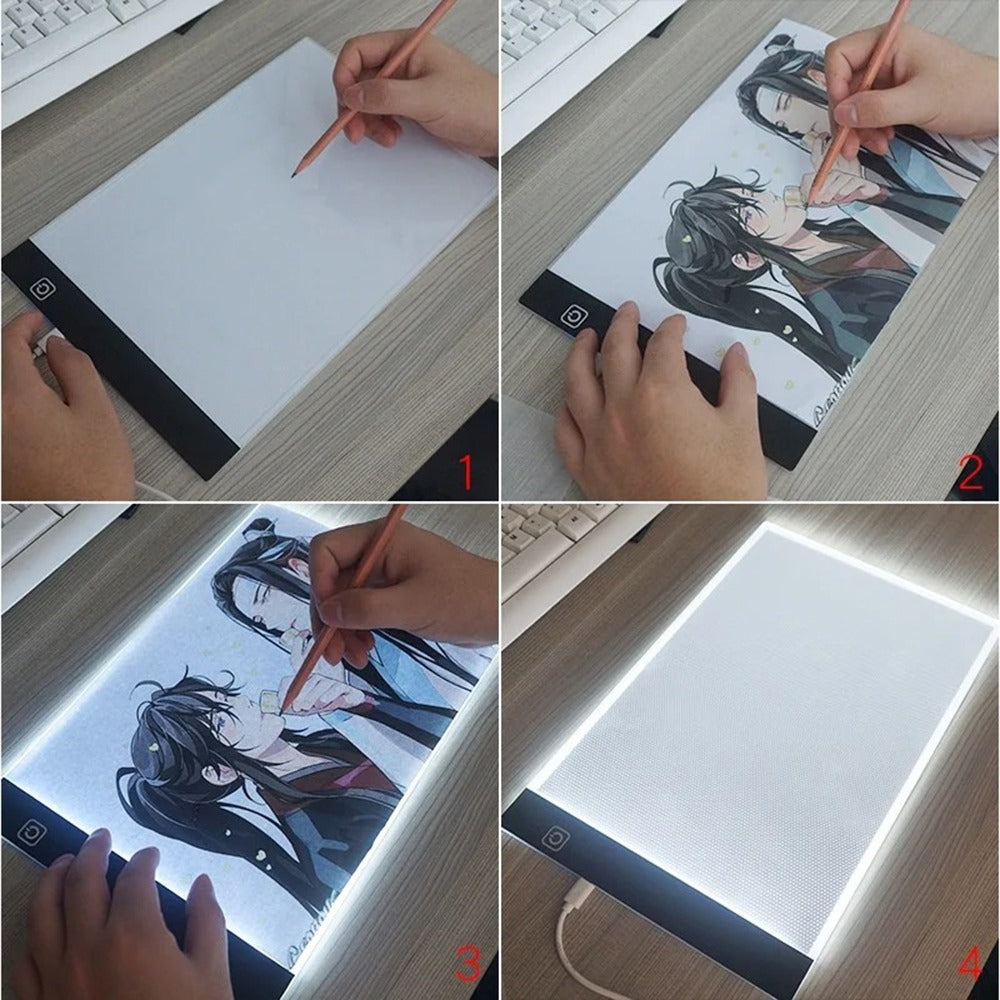 Planche à Dessin LED A4 pour Enfants - Jouet Éducatif Lumineux, Cadeau Créatif pour Petits Artistes, Trois Niveaux de Luminosité