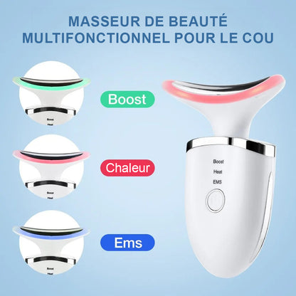 Appareil de Beauté Électrique pour Cou et Visage Hailicare - Masseur EMS, Micro Courant, USB, Soin Anti-Âge et Raffermissant