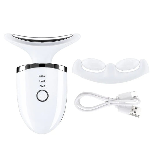 Appareil de Beauté Électrique pour Cou et Visage Hailicare - Masseur EMS, Micro Courant, USB, Soin Anti-Âge et Raffermissant