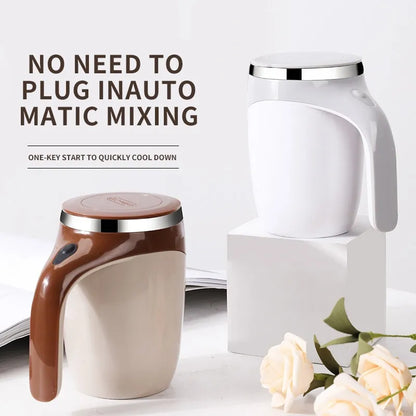 Tasse à Café Magnétique Rotative en Acier Inoxydable - Portable, Arrêt Automatique, Idéale pour Maison et Bureau, 301-400ml