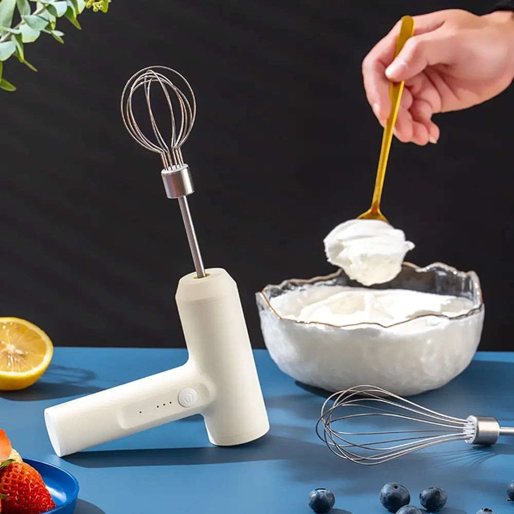 Batteur à Œufs Électrique Sans Fil 3 Vitesses - Portable, Écologique et Polyvalent pour Cuisine Maison ou Professionnelle